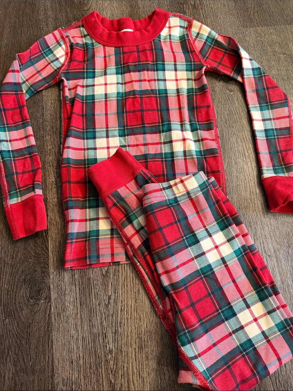 Hanna Andersson HannaJams Long John Pajama Set Family Holiday Plaid - Size 5 110